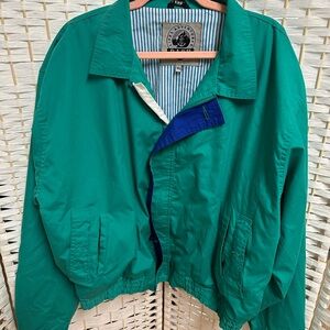 Ash Green and Blue‎ Retro Windbreaker